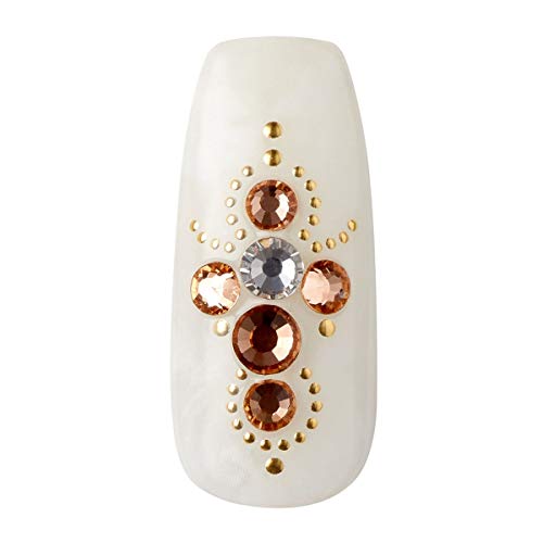KISS Masterpiece One-Of-A-Kind Luxe Mani, Long Length, Premium Acrylic Fake Nails, Style “Roses And Gold”, with Gel Nail… - Image 6