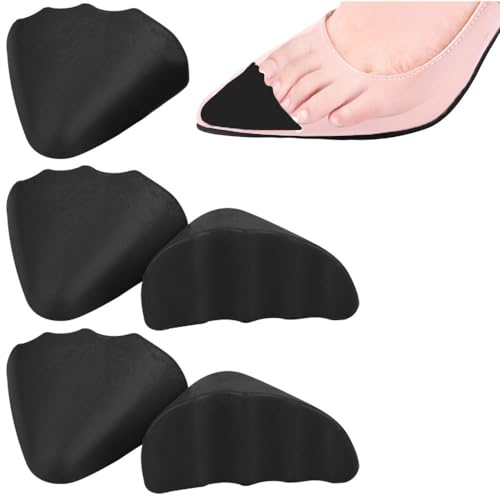 3 pares de rellenos de dedos para zapatos negros redondos miniatura 5