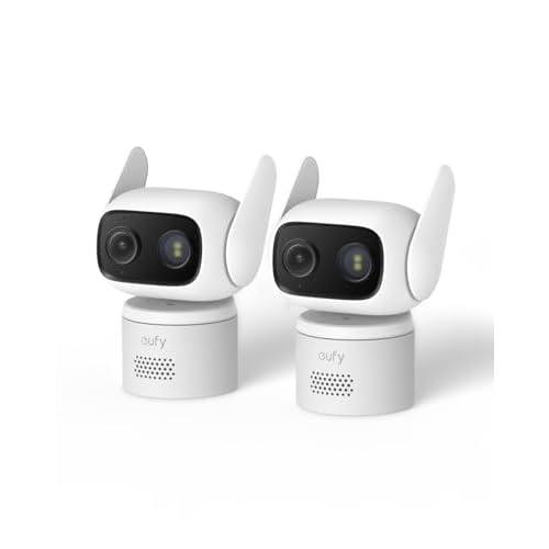 eufy C31 Cam 360° Pan/Tilt per Interni/Esterni, Verde, doppia antenna, visione notturna a colori. Registrazione 24/7 su memoria locale, nessun costo mensile. Rilevamento IA per persone/veico