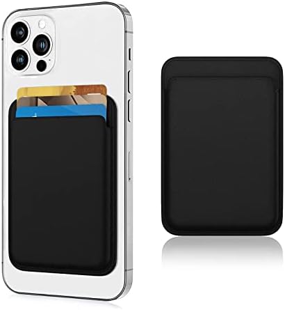 Magnetic Card Holder Wallet for iPhone 14/13/12 Series with Magsafe, Leather Wallet for iPhone 14 Pro/Pro Max/Plus/14 Series, Mag-Safe Wallet for iPhone 13 Pro/Pro Max/Mini/13/12 Series, MidnightBlack
