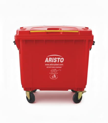 Image of Aristo Big Plastic Wheeled Dustbin with Lid 660 Litre Red