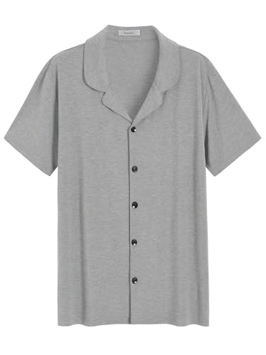 Latuza Men's Soft Button Down Pajama Shirt 2 Pack2