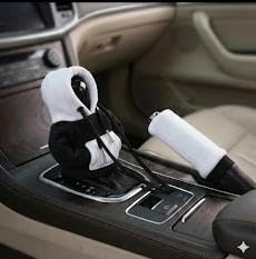 Image of MOONSHINE Car Gear Shift Hoodie | Car Shifter Funny Sweater Superhero Theme Hoodie for Gearshift | Car Shifter Protector Decoration Accessories (Black) (White-Handle)