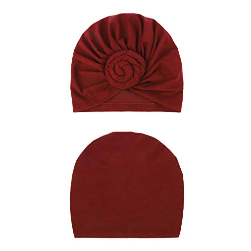Image of DRESHOW 5 Pack Knotted Headwraps for Women African Turban Pre-Knotted Beanie Headwraps Hair Covers