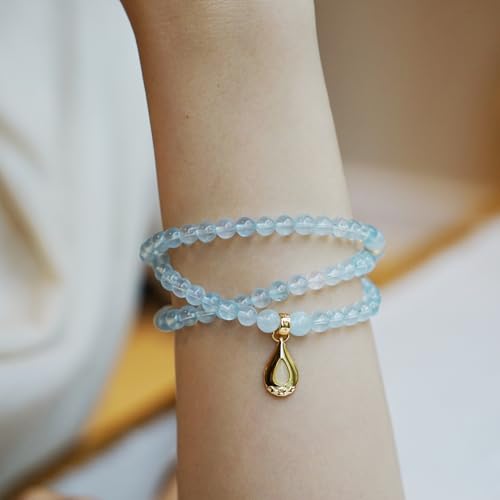 Image of Five Elements 18K Gold Vermeil 3 Layered Crystal Gemstone Beads Bracelet & Necklace for women Solid 925 Sterling Silver 18K Gold or White Gold Plated jewelry