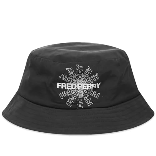 Fred Perry Unisex Fischerhut aus Baumwolle mit Markenlogo in Schwarz, Schwarz , S