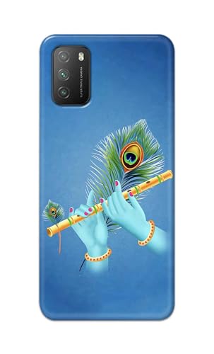 Image of PRINTFIDAA Printed Hard Back Cover Case for Mi Poco M3 Back Cover (Flute in Krishna Hands) -112