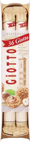GiOTTO – Haselnuss-Gebäckspezialität nach original italienischem Rezept – Waffelhülle, Milch-Haselnuss-Creme-Füllung und Ummantelung aus Haselnuss-Stückchen – 4 Stangen à 38,7 g