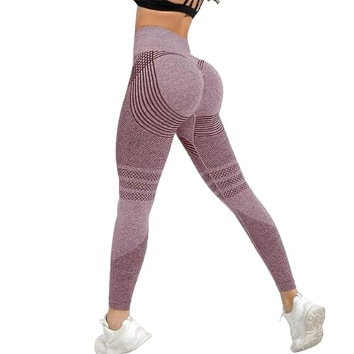 Xiuumcakee Slimove 3D Leggings, High Waisted Butt Lifting Tummy Control, Yoga Fitness Pants for Gym Workout (Pink 1,X-Large)