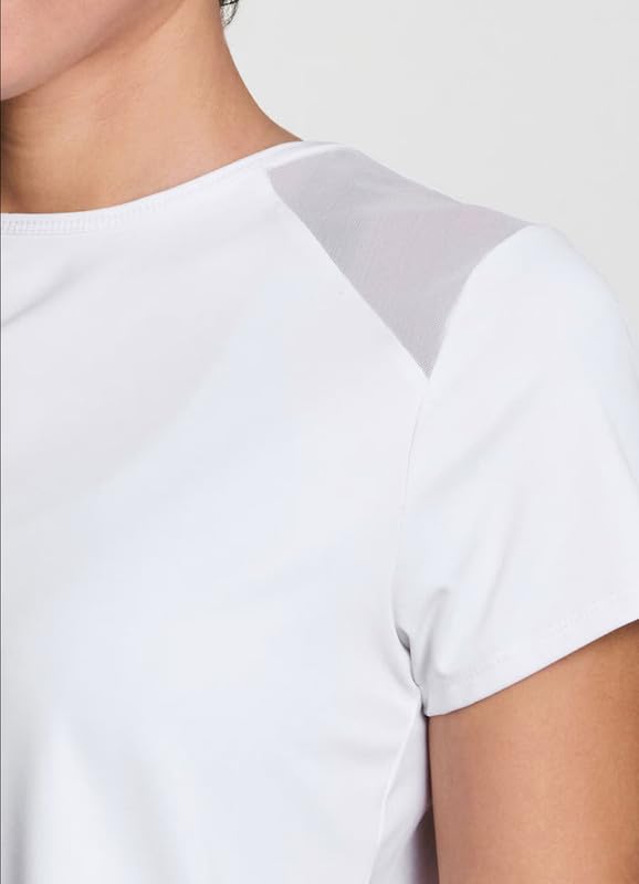 Image of Ap'pulse Women's Shorts Sleeve Front Shoulder Mesh Sports Tshirt