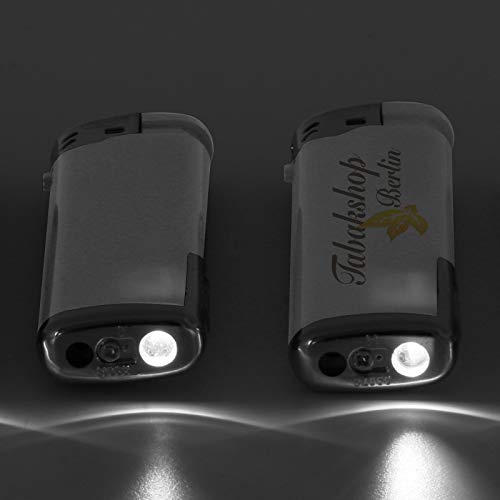 50 Elektronik-Feuerzeug Nevis mit LED inklusive Druck 4-farbig/Fotodruck Stück einseitig Bedruckt – Bild 5