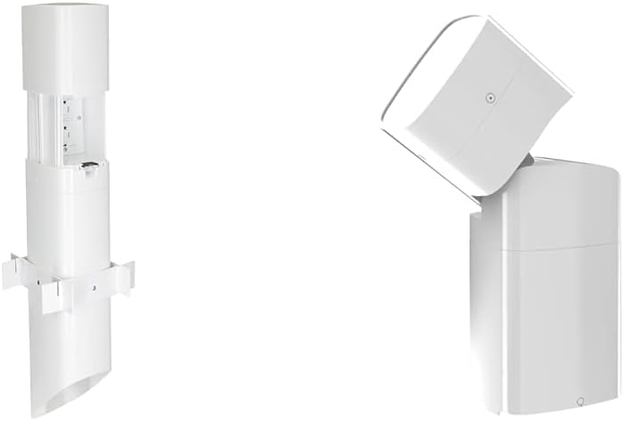 Taymac ParkPost Outdoor Power Enclosure with TR/WR GFCI Outlet PP55GW and Spot Light Accessory Slide Cover PPSLW Bundle, White, Polycarbonate Power Stake and Seamless Spot Lighting Accessory