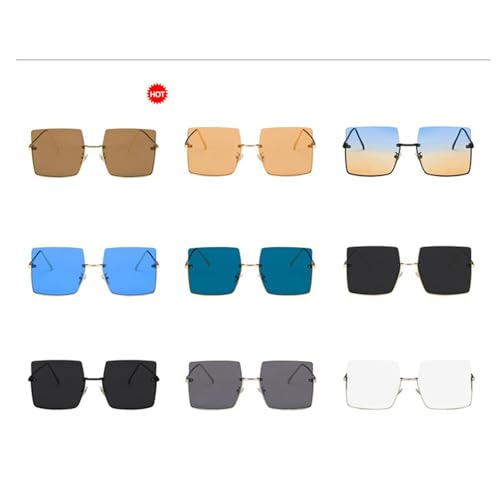 helena Trendy Rimless Square Sunglasses Womens Big Oversized Semi-Rimless Metal Frame Champagne Sunglasses for Women4