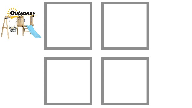 Outsunny Swing Set for Backyard, Wooden Toddler Outdoor Playset with Baby Swing Seat, Kids Slide, Fort, Playground Equipment with Captain's Wheel, Telescope for Ages 1.5-4, Natural