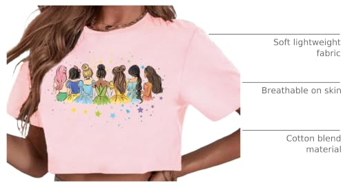 Image of Magical Crop Shirt for Women Magic Kingdom Princess Tshirt Funny Family Vacation Trip Tee Casual Holiday Top