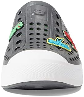 Skechers Kids Boy's Foamies Guzman Steps-Dino-Might Water Shoe Sneaker, Charcoal/Lime, 4 Big Kid | Image 5