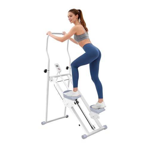 Stair Stepper - Escaleras para el hogar, dispositivo de fitness con pantalla LCD, Stairmaster, 3 niveles de ajuste de altura del mango, plegable Climber para casa, oficina, gimnasio Stair Stepper - Escaleras para el hogar, dispositivo de fitness con pantalla LCD, Stairmaster, 3 niveles de ajuste de altura del mango, plegable Climber para casa, oficina, gimnasio