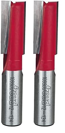 Image of Freud 12-134: 9 /16 inch (Dia.) Double Flute Straight Bit with 1 /2 inch Shank,Red (Pack of 2)