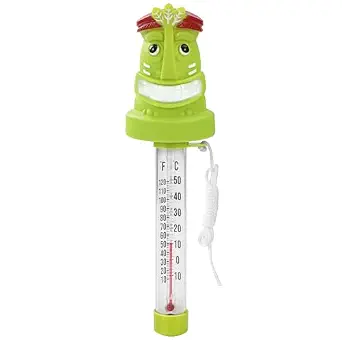 Floating Pool Thermometer, Large Display with String Easy to Read, Shatter Resistant, Water Temperature Thermometer for Outdoor & Indoor Swimming Pools, Spas, Hot Tubs, Aquariums(Tiki)