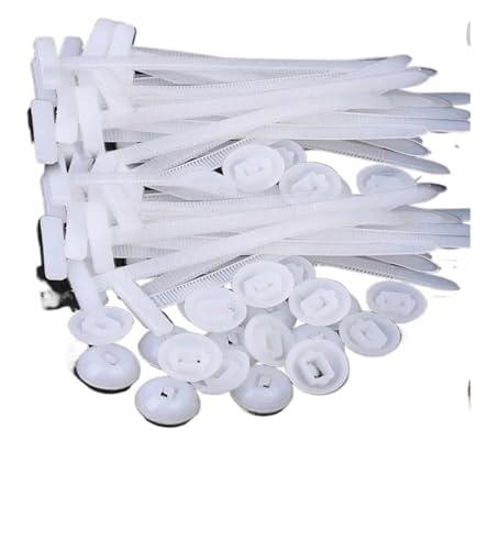 ナイロンジップケーブルタイクリップ 車用エンジンガード フェンダー ネジ交換用 セルフロック式アンダーボディパネル ファスナー ケーブルアクセサリー(White-40PCS(20sets))