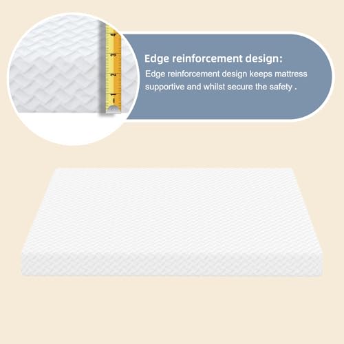 Image of 3 inch Hx24 Wx38 L Todder Mini Mattress | Water-Resistant & Removable Cover, Machine Washable, High Density Firm Support Foam