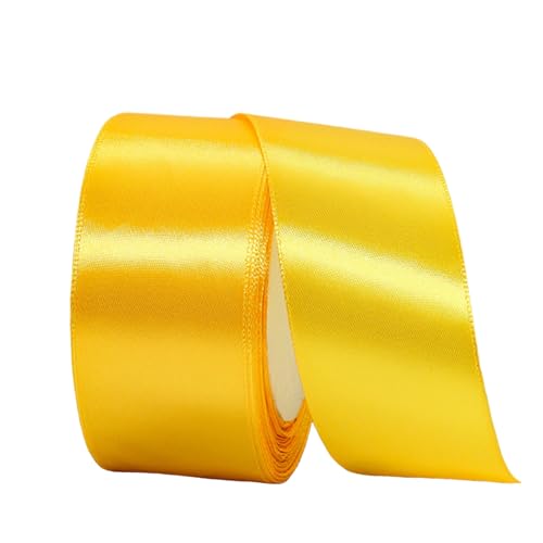 Cinta de satén ancha de color amarillo dorado de 40 mm para envolver regalos, cinta gruesa de seda amarilla para manualidades, Navidad, coche de boda, ramos, fiestas, decoraciones de pasteles