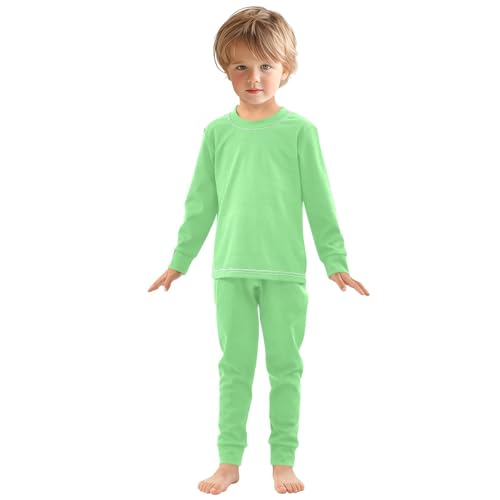 Light Green Long Sleeve Pajamas Set Sleepwear Jammies 2pcs Set Pjs Light Green 01