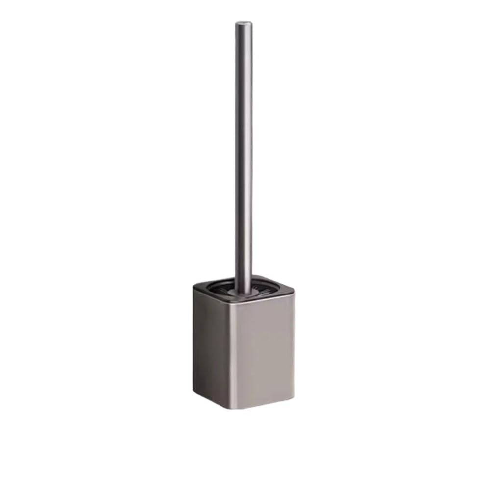 Scrubber Toolet Wall or Floor Mounted Metal Toilet Brush with Round Plastic Bristles Bathroom Deep Clean