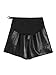 ACSUSS PU Leather Maternity Shorts for Women Fashion Wide Leg Short Pants Pull-on Pregnancy Shorts Black X-Large