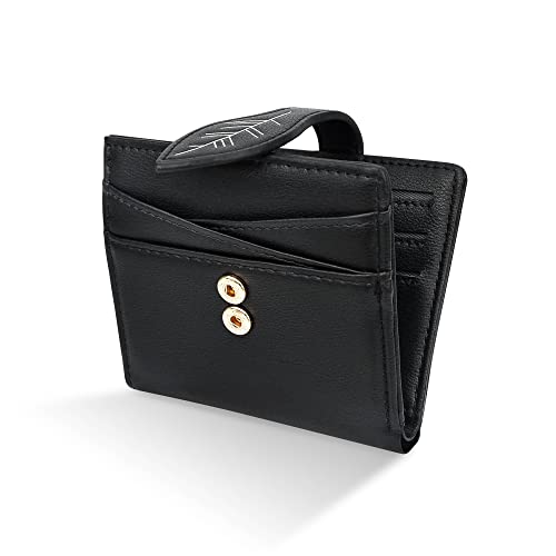 conisy Petit Portefeuille, Blocage RFID, Cuir Fin, Poche Avant à Deux Volets, Portefeuille avec Fermeture éclair, Porte-Monnaie pour Femme Noir Cover