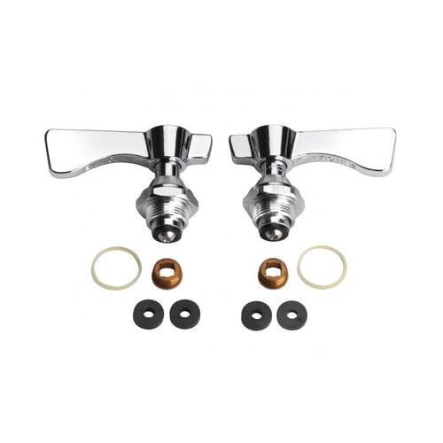 FSE 373-KR-21-355L Silver Series Compression Valve Repair Kit, Replacement Faucet Valves for 12-8 Faucets, Includes Hot and Cold Valve Sets with Handles, Fully Assembled, Easy Install, Silver