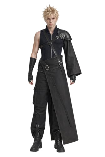 hahomin Fantasy 7 Cloud Cosplay FF7 Cloud Costume Pants Cape Pants Outfit
