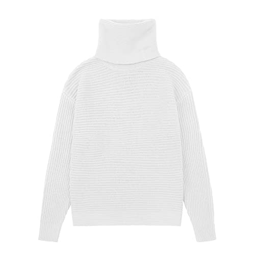 Image of chouyatou Women's Turtleneck 2 Piece Outfits Ribbed Knit Sweater Midi Pencil Skirt Set