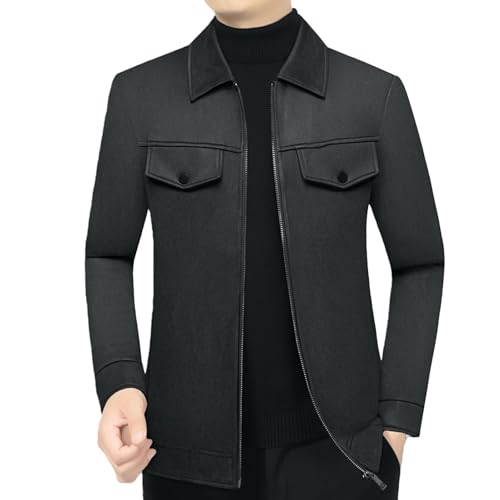 Veste d'automne à revers pour homme veste mi-saison ajustée tendance mode