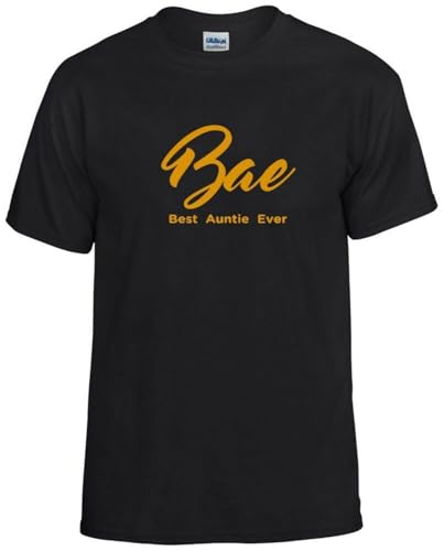 Bae Best Auntie Ever T Shirt Unisex Gold Logo Funny Hipster Fashion Aunt Top