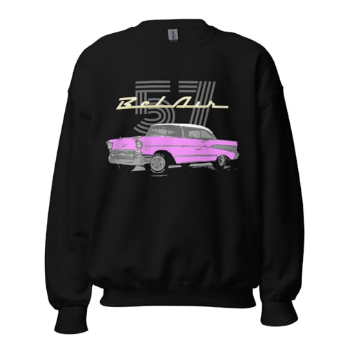Pink 57 Chevy Bel Air Hardtop Classic Car 1957 Belair Unisex Sweatshirt
