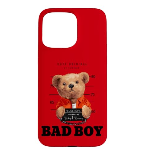 Bad Boy Tee Shirt, Funny Teddy Bear Graphic Design Style Fun �X�}�z�P�[�X iPhone 15 Pro Max �p