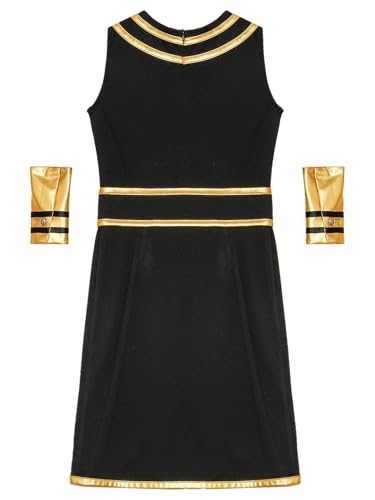 Halloween Boys Egyptian Pharaoh Outfits Ancient Egypt King Metallic Toga Gown Wrist Bands Set4