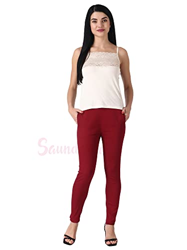 Image of Saundarya Women's Regular Fit Stretchable Cotton Trousers Pants