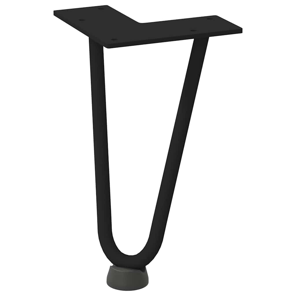 Nogi do włosów do stolika kawowego, 4 szt. czarne 20 cm, masywna stal z nóżkami poziomującymi, metalowe nogi stołu do projektów meblowych DIY