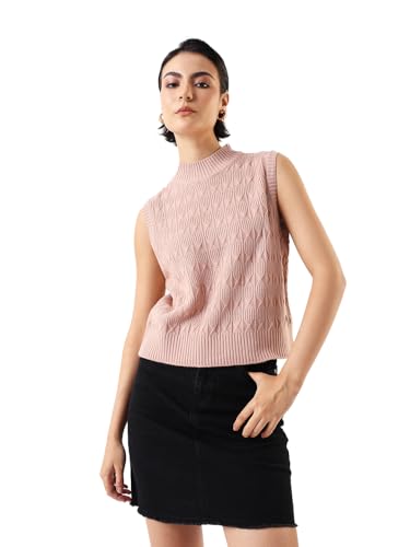Image of High Star Women Knitted Acrylic Relaxed Fit V Neck Long Sleeve Sweaters