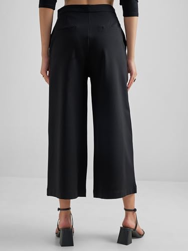 Image of Tokyo Talkies Wide Leg Relaxed fit Cullotes |Ultra Soft, Elasticated, High Waist, Wrinkle Free Trousers |All Day Wear