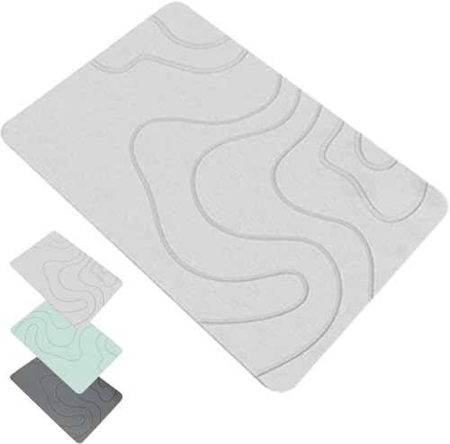 Ahhzyys Alfombrilla de baño, Alfombrilla de baño, Piedra de diatomita, absorción de Agua, Piedra de diatomita de Secado rápido, Control avanzado de la Humedad, Mantenimiento sin Esfuerzo