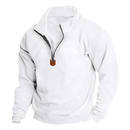 Wankang Men's Quarter Zip Pullover Casual Midweight Sweatshirts Fashion Fleece Sweatshirt Polo Shirt for Men