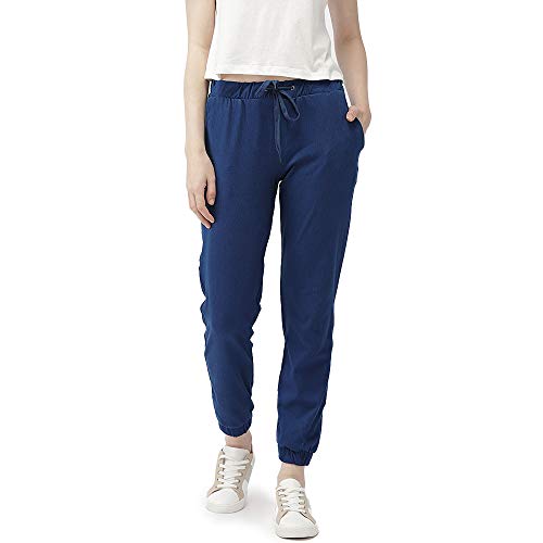 Image of GO COLORS Soft Cotton Blend Joggers Ankle Length for Women| Breathable, Mid Rise