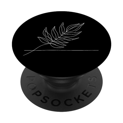 Una línea Arte Dibujo Hoja de Neem PopSockets PopGrip Adhesivo