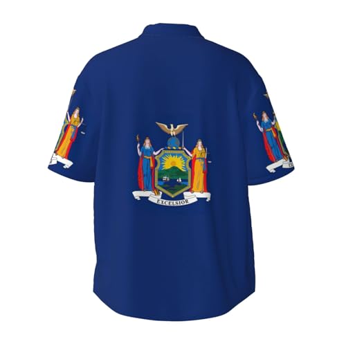 Chemise imprimé drapeau New York manches courtes légère et décontractée