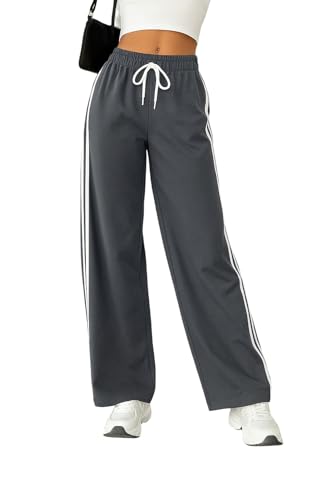 Women Track Pant | Women's Wide Leg Track Pants High Waist Drawst...