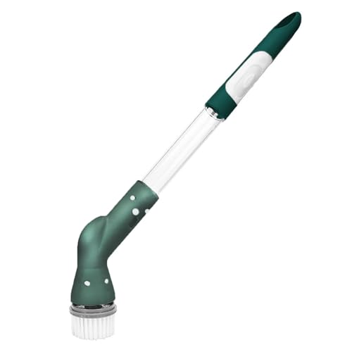 Brosse de nettoyage électrique sans fil avec 5 têtes de brosse remplaçables, baignoire et carrelage de sol, balai rotatif à 360° avec poignée réglable pour carrelage, baignoire, cuisine, sol, salle de