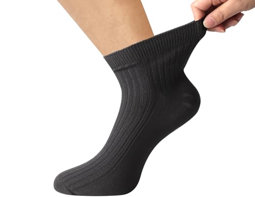 Yomandamor 5-Pack Coolmax Ankle Socks for Men Loose Fitting Casual Socks with Seamless Toe(10-13)4